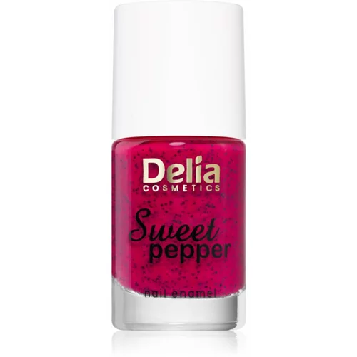Delia Cosmetics Sweet Pepper Black Particles lak za nohte odtenek 05 Raspberry 11 ml