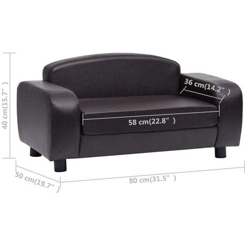 vidaXL Sofa za pse smeđa 80 x 50 x 40 cm od umjetne kože Cijene