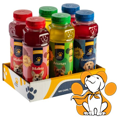King's Choice mix 6 flaša, Sok Za Pse, 3 Ukusa x 2 Flaše Cene