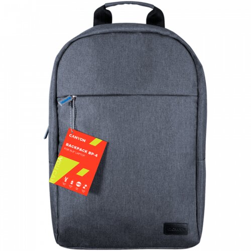 Canyon BP-4, Backpack for 15.6&amp;#039;&amp;#039; laptop, material 300D polyeste, Gray, 450*285*85mm,0.5kg,capacity 12L Slike