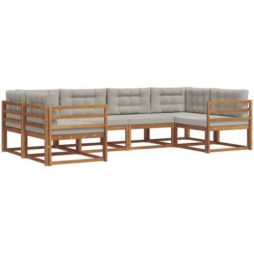  Set vanjskih sofa 6 kom. Prirodna i svijetlo siva Smeđa 325 x 166,5 x 73 cm Slike