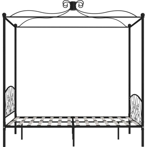 vidaXL okvir za krevet s nadstrešnicom crni metalni 140 x 200 cm Cene