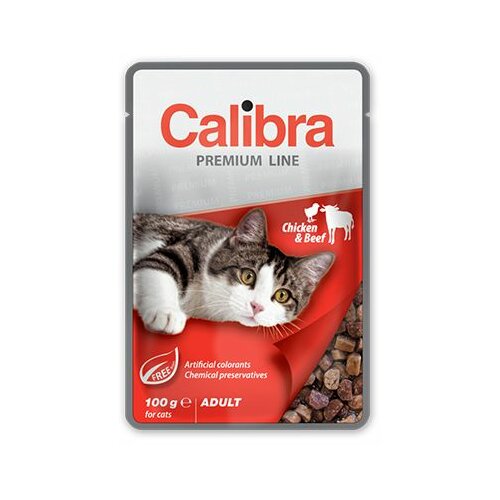 CALIBRA Cat Adult Kesica Piletina i Govedina, hrana za mačke 100g Slike