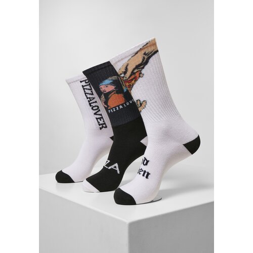 MT Accessoires Pizza Socks Art Socks 3-Pack Black/White/Teal Slike