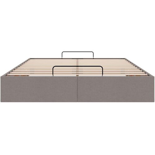 VidaXL Otomanski okvir kreveta bez madraca smeđesivi 140x190cm tkanine Slike