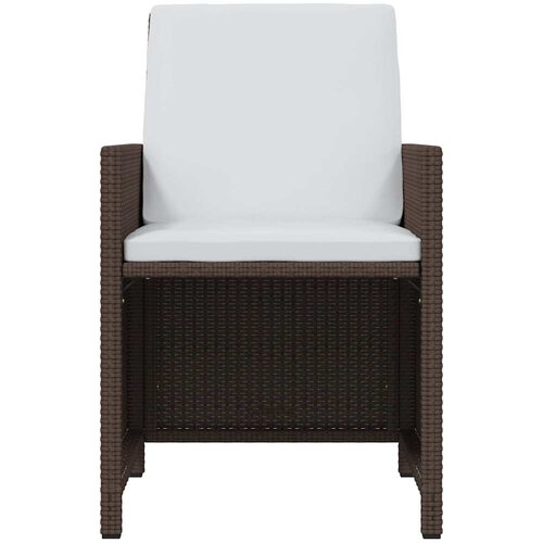  7-dijelni vrtni blagovaonski set s jastucima poliratan smeđi Smeđa 163 cm table length Slike