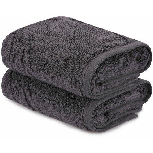 estela - Dark Grey Dark Grey Hand Towel Set (2 Pieces) Slike