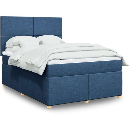  Krevet s oprugama i madracem plavi 140 x 190 cm od tkanine Slike