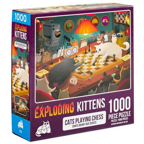 Exploding Kittens puzzle for adults explodings kittens - cats playing chess Slike