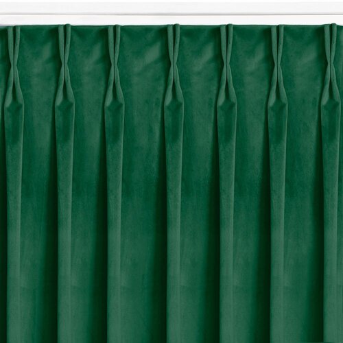  Curtain VILA color bottle green style classic flex 9.5 cm with double pleat velvet 265x270 HOMEDE Slike