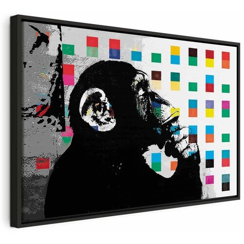  Slika - Banksy The Thinker Monkey 90x60 U crnom drvenom okviru Cijene