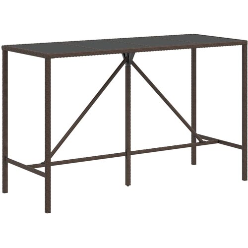  7-dijelni vrtni barski set s jastucima smeđi od poliratana Smeđa 180 x 70 x 110 cm Slike