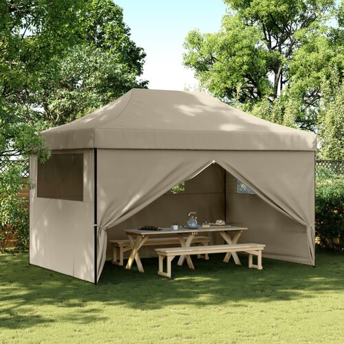 VidaXL Zložljivi pop-up &amp;scaron;otor za zabave 4 stranice taupe Slike