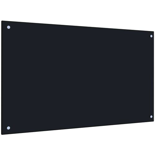 vidaXL Kuhinjska zaščitna obloga črna 100x60 cm kaljeno steklo Cene