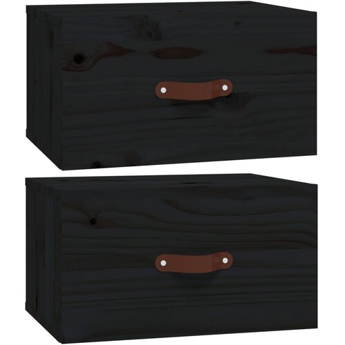 Maison Chic Stenski Dvo delni komplet Nočne omarice - Nočne mize črna 40x29,5x22 cm, (21690634) Cene