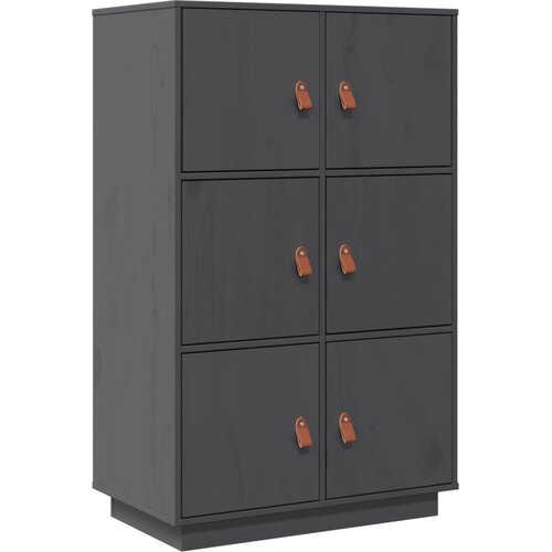 Maison Chic Visoka omara - Komoda - Predalnik siva 67x40x108,5 cm trdna borovina, (21719544) Slike