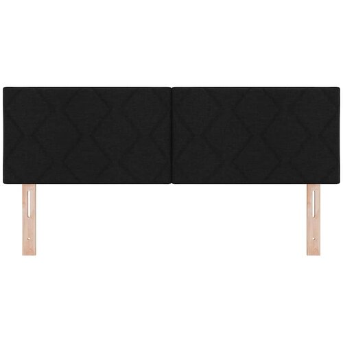  LED glava kreveta Crna 160 cm tkanina Slike