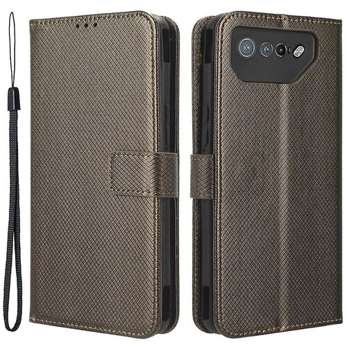 INORCO Ovitek za telefon Asus ROG Phone 7 5G Diamantna tekstura, etui za telefon, stojalo iz PU usnja, lupina denarnice, (22033237) Slike