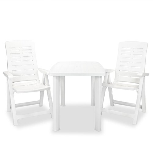 VidaXL Bistro garnitura 3-delna plastika bela Slike