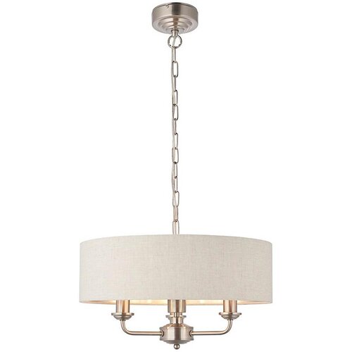  Endon 94361 - Luster na lancu HIGHCLERE 3xE14/40W/230V bež/matni hrom Cene