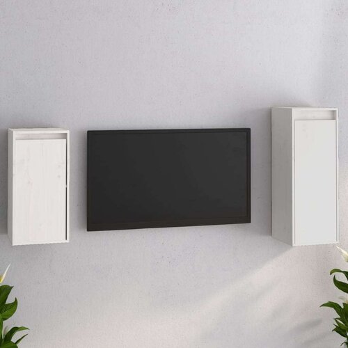 TV omarica 2 kosa bela trdna borovina, (20730440) Slike