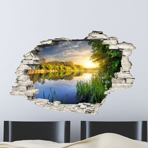 Ambiance Samoljepljiva zidna naljepnica Lake, 60 x 90 cm Cijene