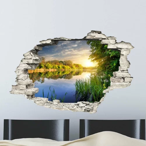 Ambiance Stenska nalepka Lake, 60 x 90 cm