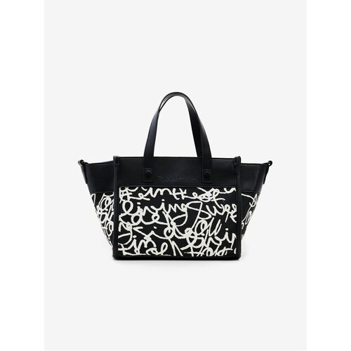 Desigual Cream-Black Women's Patterned Handbag Lettering Guimar Mini - Women Cene