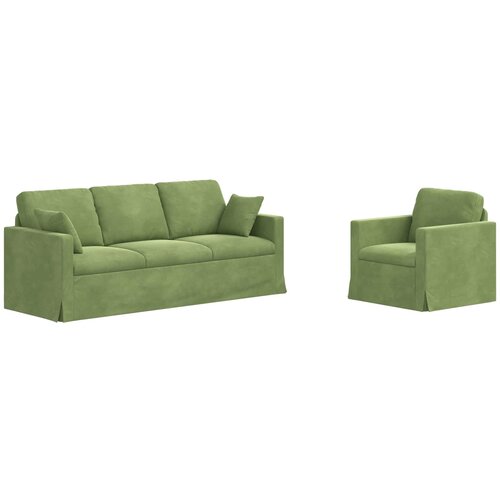 vidaXL Kavč 2 pcs Svetlo zelena, (5000146602) Cene