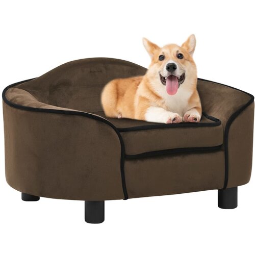 vidaXL Sofa za pse smeđa 67 x 47 x 36 cm plišana Cene