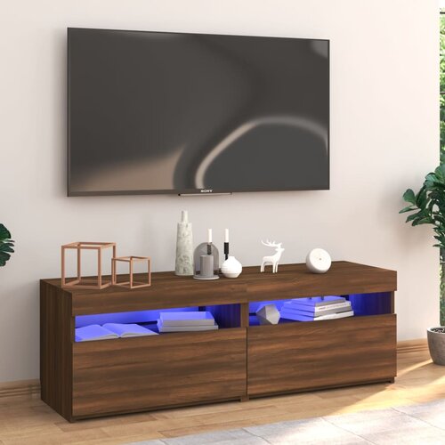 The Living Store TV omarica z LED lučkami rjav hrast 120x35x40 cm - TV Omarica, (21375931) Cene