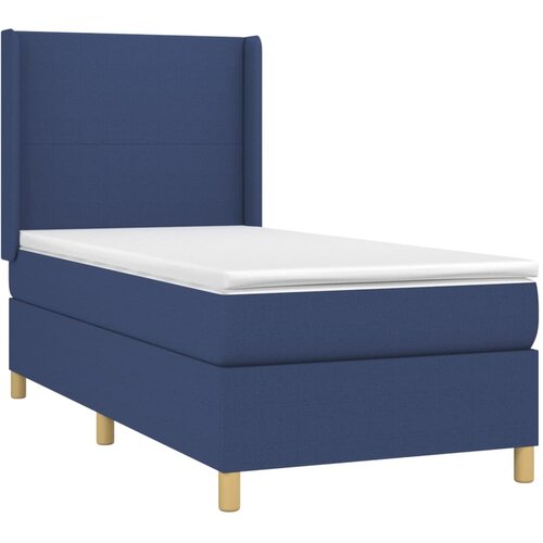  box spring s madracem LED plavi 90x190 cm od tkanine Slike