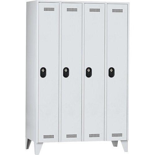 Wolf Garderobna omara, višina predelka 1700 mm, VxŠxG 1850 x 1200 x 500 mm, širina razdelka 300 mm, barva korpusa / vrat svetlo siva / svetlo siva Cene