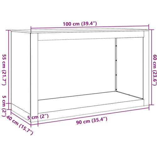 vidaXL Stalak za drva za ogrjev bijeli 100x40x60 cm čelični Cene