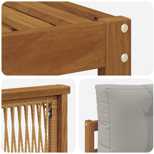  Set vanjskih sofa 8 pcs Prirodna i Svjetlosiva Slike