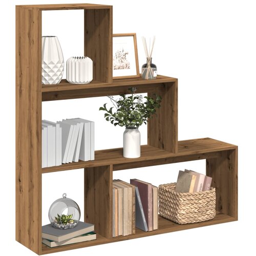 VidaXL Pregrada / regal za knjige 3 razina hrast 123x29x123 cm drveni Slike