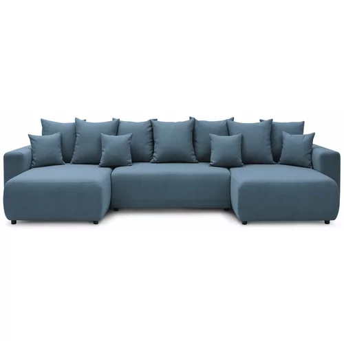 Bobochic Paris plavi kauč na razvlačenje u obliku slova U Envy