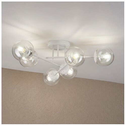  Plafonski luster MALENA 6xE14/5W/230V bela/prozirna Slike