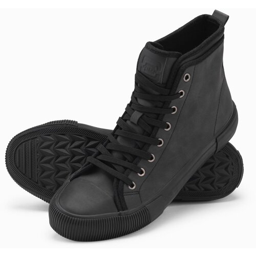 Ombre men's high-top sneakers with decorative upper - graphite Slike