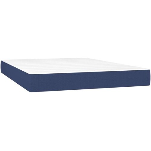 vidaXL Box spring postelja z vzmetnico modra 140x190 cm blag Cene
