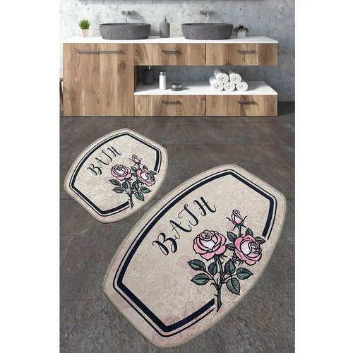  mand multicolor bathmat set (2 pieces) Cene