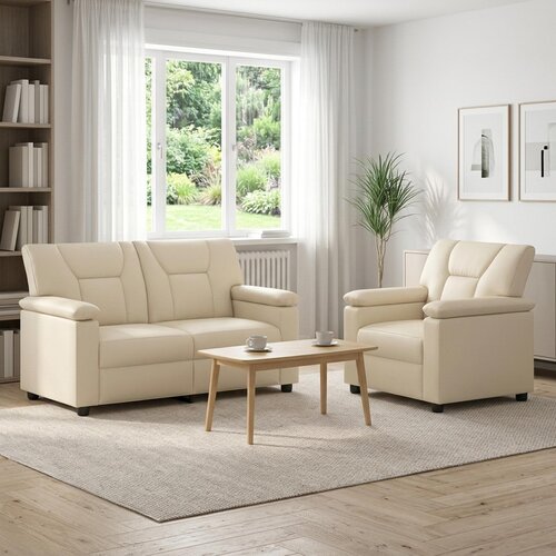  Set sofe 2 pcs Krem Umjetna koža Cene