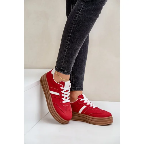 FG2 Ladies Sneakers On Platform Red Dravinnia