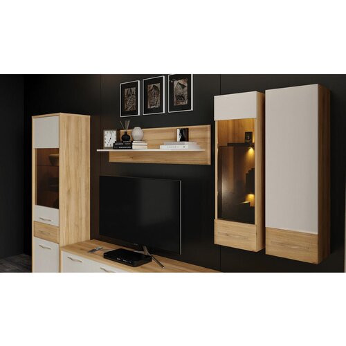 Jela Jagodina jela tv sto TV220-2K4F/GL - kolekcija gala - pacifik orah/bež lak - 219x48x46 cm Cene