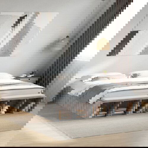 Furnova Posteljni okvir siva sonoma 200x200 cm inženirski les, (21935471) Slike