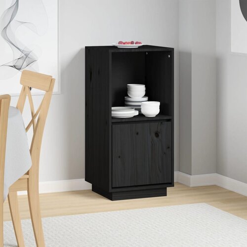 The Living Store Komoda črna 38x35x80 cm trdna borovina - Komoda, (21662301) Cene