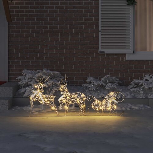  Božićni sob sa sanjkama 3 kom. 60 LED lampica Topla bijela Slike