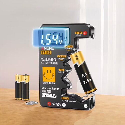  tester baterija (AA,AAA,C,D),9V,Li-Ion,dugmaste BT-189 Slike