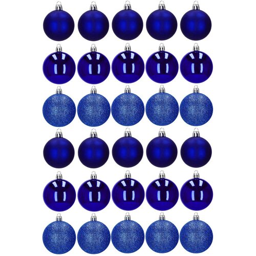  Božićne kuglice 6 cm &amp;ndash; set od 30 komada, tamnoplave Slike