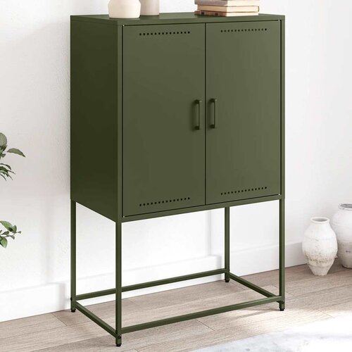  Visoka komoda maslinastozeleni 68,5x38,5x107 cm čelična Cijene